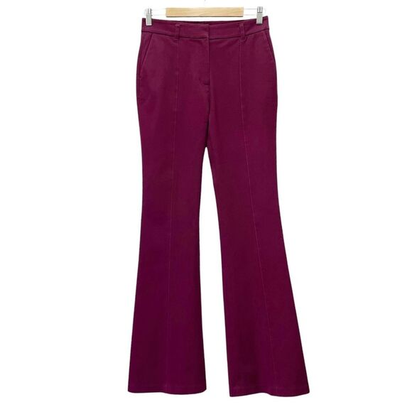 Boden Relaxed Bootcut Pants Maroon Seam Front Flare Leg Trouser Size 6L | 6 Long - Picture 1 of 11